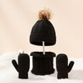 thumbnail image 6 of Dress Choice Baby Winter Beanie Hat Scarf Glove Set Knitted Beanie Cap Pom Pom Neck Warmer Circle Loop Scarf and Mitten Gloves Fleece Lined for Kids Baby Infant Toddler, 6 of 8