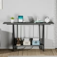 thumbnail image 2 of VECELO 70.8" Console Table with Charging Station, Industrial Sofa Table with Storage Shelves for Living Room, Entryway, Hallway, Charcoal Gray, 2 of 10