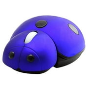 CHUYI 2.4G Wireless Mouse Cute Animal Ladybug Shape 3000DPI Computer Mice (Blue)