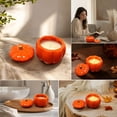 thumbnail image 6 of Orange Pumpkin Candle, Pumpkin Shape Candles, Pumpkin Spice Scented Candle, Ceramic Pumpkin Candle, Fall Candles, Candles for Home Decor, Fall Thanksgiving Gifts, 6 of 7