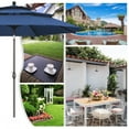 thumbnail image 7 of Autlaycil 10ft Navy Blue Patio Umbrella and Base with Push Button Tilt and Crank, 8 Sturdy Ribs UV Protection Waterproof for Garden, Table, Pool, 7 of 7