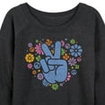 thumbnail image 3 of Instant Message - Peace Sign & Flowers - Women's Lightweight French Terry Long Sleeve Shirt, 3 of 6