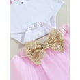 thumbnail image 6 of Newborn Infant Baby Girl My 1st Mother's Day Outfits Short Sleeve Romper Tulle Tutu Skirt Headbands Set, 6 of 8