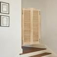 thumbnail image 2 of Swinging Door Cafe Doors, W24xH42.1in Wooden Half Saloon Door with 4 Metal Hinges, Double Entrance Partition for Kitchen Bar Cellar Porch Barn, Wood Color, 2 of 9