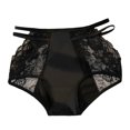 thumbnail image 2 of opolski Women Panties Leopard Print Lace Thin Hollow Out Breathable Anti-septic Plus Size High Waist Tummy Control Seamless Ice Silk Briefs Underpants, 2 of 8