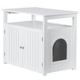 thumbnail image 5 of ZENSTYLE Cat House Cat Litter Box with Storage Shelf & Removable Divider White, 5 of 9