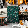 thumbnail image 2 of Halloween Wrapping Paper, Day of The Dead Wrapping Paper, Vibrant Mexican Cat Skeleton Flower Green Gift Wrap for Birthday, Holiday Decoration,October，Christmas Nightmare (17 Inch X 33 Feet), 2 of 14