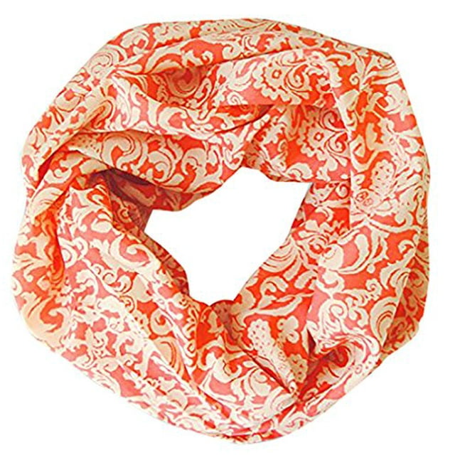 Peach Couture Foulards à Boucle Infini à Imprimé Henné pour Femmes