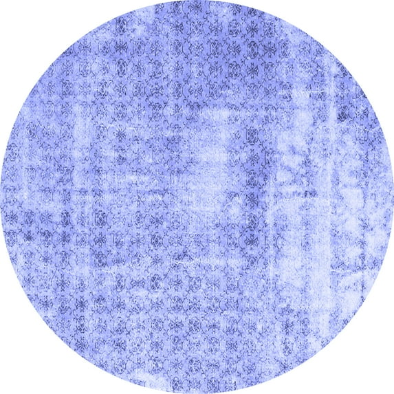 Ahgly Company Indoor Round Persian Blue Traditional Area Rugs, 3' Round