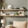 thumbnail image 3 of Ballucci 60" Floating Shelves for Wall, 2-Pack with Invisible Brackets, 8" Deep, Oak Finish, 3 of 7