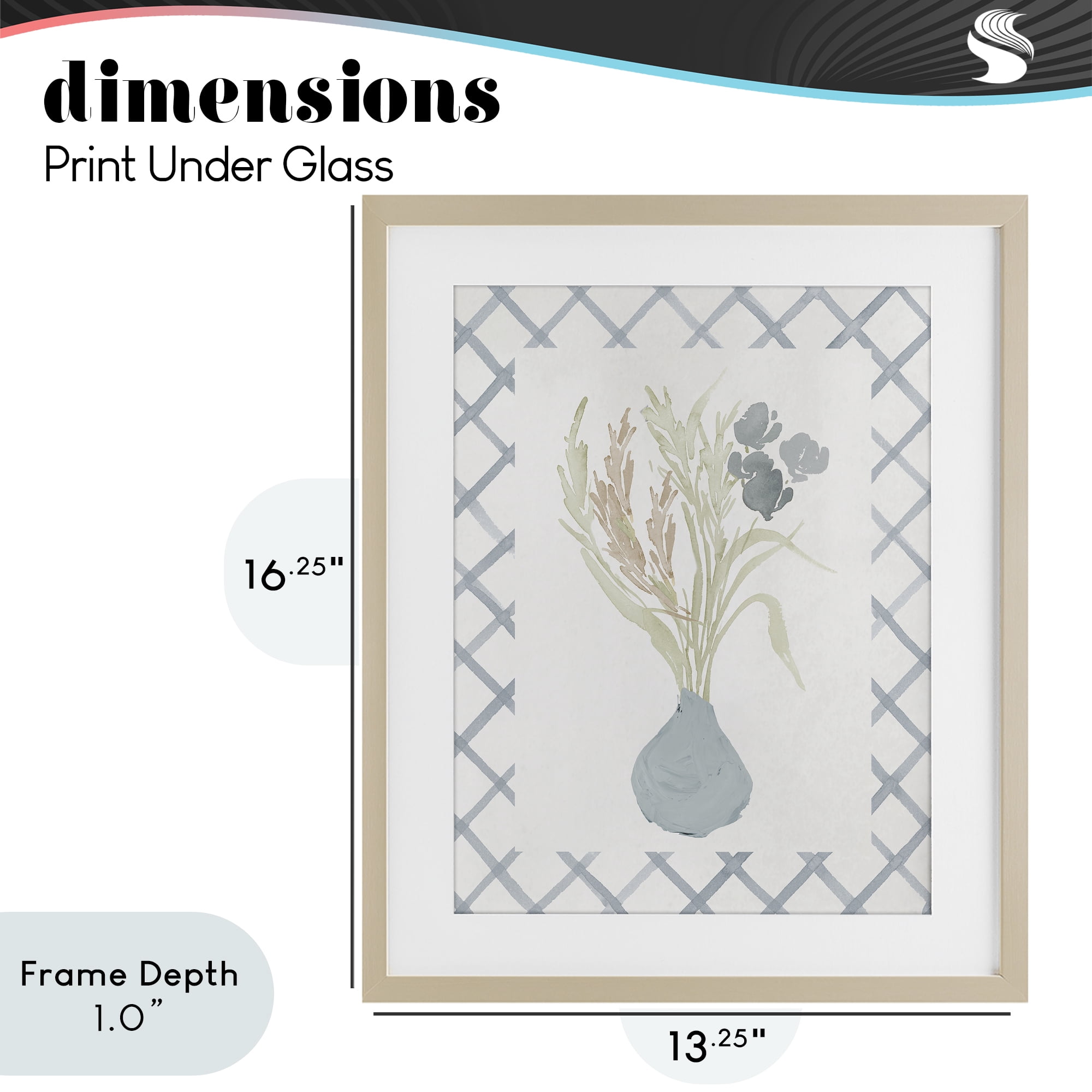 Stupell Industries Soft Blue Anna Bouquet Birch Framed Print Under Glass, design by Elizabeth Medley
