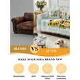 thumbnail image 5 of Yellow Sunflower Couch Cover for 2 Cushion Sofa, Gnomes Teal Checkered Farmhouse Art Washable Loveseat Sofa Covers Slipcover for Sectional Sofas L-Shaped, Couch Throw Cover 71"x118", 5 of 9