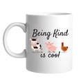 thumbnail image 1 of being Kind is Cool Vegan 11oz Ceramic White Coffee Mug, 1 of 1