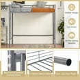thumbnail image 4 of Giantex Metal Loft Bed Twin Size, Heavy Duty Loft Bed Frame, Space-Saving Bed w/Guardrail, Silver, 4 of 8
