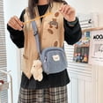 thumbnail image 5 of Portable Sweet Outdoor Cute Bear Print Plush Crossbody Bags JK Uniform Accessories Korean Style Handbags Cute Small Bags Women Handbags Small Plush Shoulder Bag BROWN WITHOUT PENDANT, 5 of 8