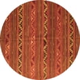 thumbnail image 1 of Ahgly Company Indoor Round Oriental Orange Traditional Area Rugs, 5' Round, 1 of 1