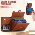 thumbnail image 3 of Case for Samsung Galaxy Note 20 Ultra, Crossbody Wristlet Case Wallet with RFID Blocking Card Slots KickStand Flip Folio PU Leather Magnetic Protective Cover Women for Galaxy Note 20 Ultra, Brown, 3 of 9