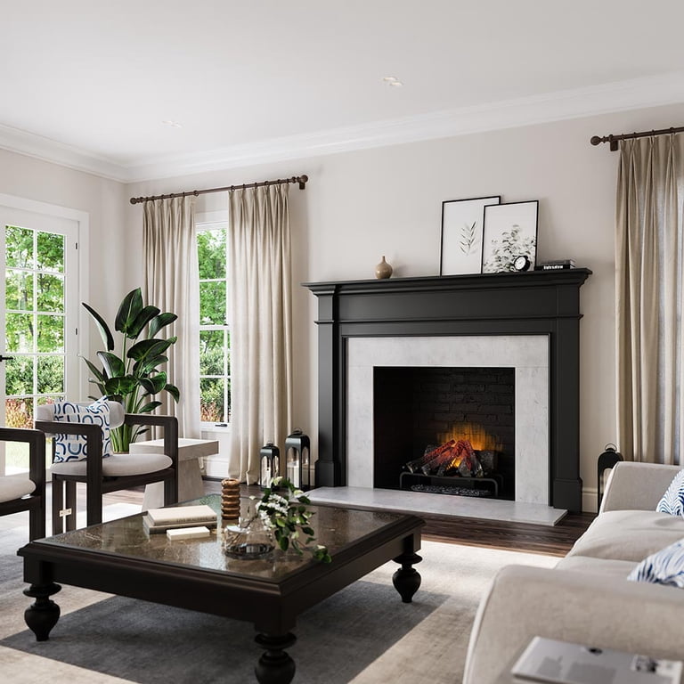 Modern Ember Lakeport Traditional Wood Fireplace Mantel Surround Kit, White  With 48 Inch Opening | Elegant Design with Decorative Trim Molding -  Walmart.com