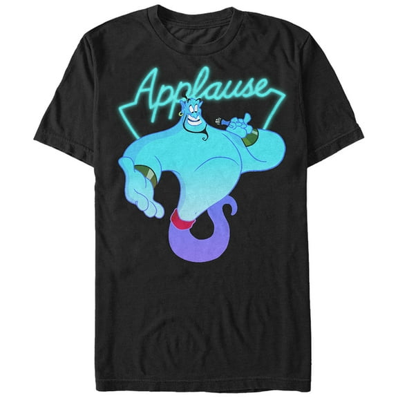 Men's Aladdin Genie Applause Graphic Tee Black 2X Large