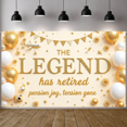 thumbnail image 4 of Gold Glitter Retirement Banner White Balloons Legend Retirement Display Golden Banners Star Decorations Pension Party Backdrop for Retirement Party Farewell Gathering Pension Celebration, 4 of 8
