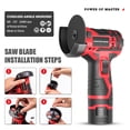 thumbnail image 4 of Grinding Machine / 3 Inch Lithium Angle Household Hand Held Cutting Polishing Machine for Metal Cutting Wood and Rust / Dye Sanding, 4 of 7