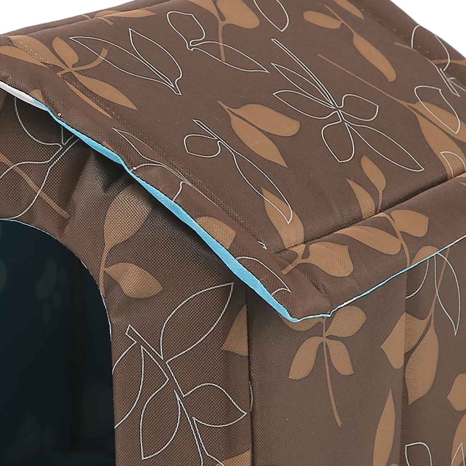 TOOYFUL TOOYFULStray Cats Shelter, Waterproof Outdoor Cat House ,Warm  Feral Cats Pet Cave for Winter Brown Small Cat Dog Pet Tent Bed Puppy Shelter , 40cmx38cmx35cm