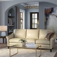 thumbnail image 4 of Hello Sofa Home Sienna Mid-Century Modern Top Grain Leather Sofa in Beige, 4 of 10
