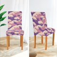 thumbnail image 3 of Yayeee 2 Pack Dining Chair Covers Stretch Parson Chairs Slipcovers Seat Protector, Purple Wave Pattern, 3 of 6