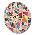 thumbnail image 3 of Designart 'Abstract Retro Geometric Pattern Design I' Mid-Century Modern Wood Wall Clock, 3 of 5