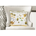 thumbnail image 4 of Ambesonne Flower Throw Pillow Cover 2 Pack, Bees Daisies Chamomile, 18", Yellow White and Black, 4 of 6