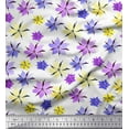 thumbnail image 1 of Soimoi Purple polyester Crepe Fabric Wildflower Floral Decor Fabric Printed Yard 52 Inch Wide, 1 of 1