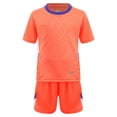 thumbnail image 5 of Raenseen Kids Boys Girls Soccer Football Training Uniform Jersey T-shirts with Shorts Bottom Set Orange S, 5 of 9
