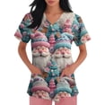 thumbnail image 3 of Plus Size Scrubs for Women Stretch, Uv Protection Beach Casual Tops Loose Fit Dailywear Trendy Printed Vacation Tees V Neck Work Shirts Mothers Day Outfits 2025 Lightweight Blue Xxl, 3 of 4