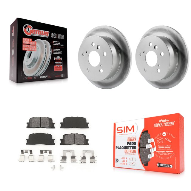Transit Auto Rear Coated Disc Brake Rotors and Semi-Metallic Pads Kit for Car Toyota Camry Lexus ES330 ES300 KGS-101305