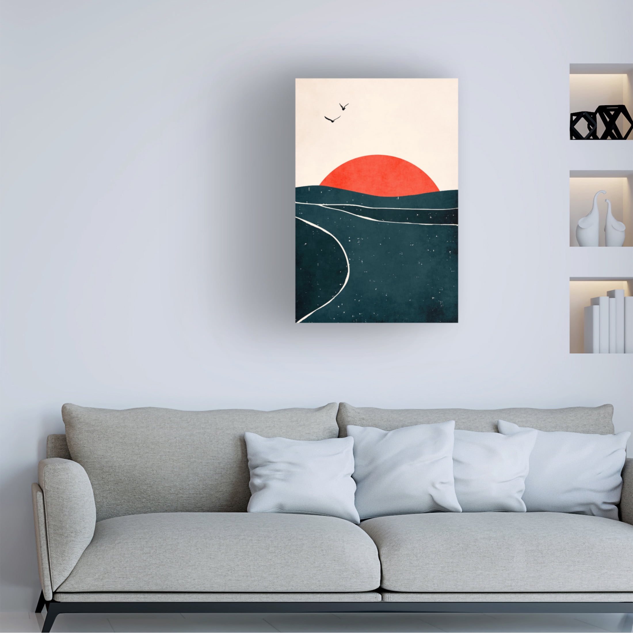 Trademark Fine Art Kubistika Dancing Seagulls Canvas Wall Art