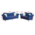 thumbnail image 4 of Hybition Modern Velvet Sofa Set Button Tufted Sofa and Loveseat -Blue, 4 of 8