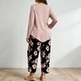 thumbnail image 6 of Zormilly Plus Size Outfits for Women 2 Piece Sets Long Sleeve Shirts Printed Wide Leg Pants Soft Lounge Sets, S-5XL, 6 of 6
