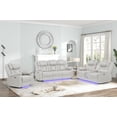 thumbnail image 6 of Challenger Modern LED Recliner Sofa made with wood and metal frame in Beige, 6 of 6