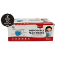 thumbnail image 1 of Masque Facial Jetable SD 3 Plis 50/PK - Bleu - 100 Masques, 1 of 6