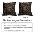 thumbnail image 6 of Boho Pillow Covers 18X18 Inch Set of 2 Black Gold Floral Leaves Decorative Pillow Cases Vintage Flower Leaf Cotton Linen Cushion Case Farmhouse Home Decor for Sofa Couch Porch Outdoor, 6 of 6