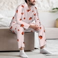 thumbnail image 7 of Xecao Strawberry Print Pajamas Set Mens Pajamas Long Sleeve Loungewear Two-Piece Sleepwear Button-Down Pjs Set,2PJS-XX-Large, 7 of 7