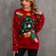 thumbnail image 3 of Suéter navideño de Europa y América para mujer, suéter de cuello alto estilo holgado de manga larga para otoño e invierno, 3 of 5