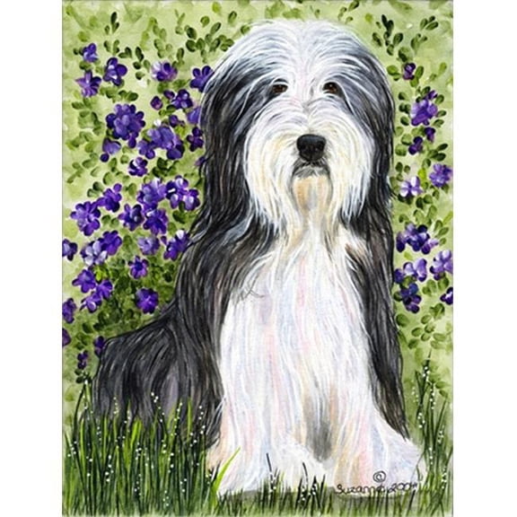 28 x 40 in. Bearded Collie Flag Canvas House Size