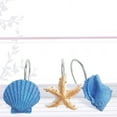 thumbnail image 3 of 12pcs/ Series Resin Sea Shell Decorative Shower Cloth Curtain Hook Hanger for Bathroom Bedroom Living Room(Blue Shell Conch Sea Star), 3 of 6