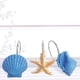 thumbnail image 2 of Lote de 12 ganchos decorativos para cortina de ducha, de resina, conchas marinas, para baño, dormitorio y sala de estar (concha azul, estrella de mar), 2 of 7