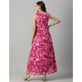 thumbnail image 7 of Moomaya Womens Printed Sleeveless Maxi Dress, V-Neck Party wear, Flared Resort Dress, 7 of 7