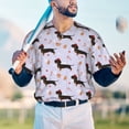 thumbnail image 5 of Lsque Dachshund Dog Pattern Mens Polo Golf Shirts Funny Graphics Shorts Sleeve Button Shirts Baseball T-shirt-3X-Large, 5 of 7