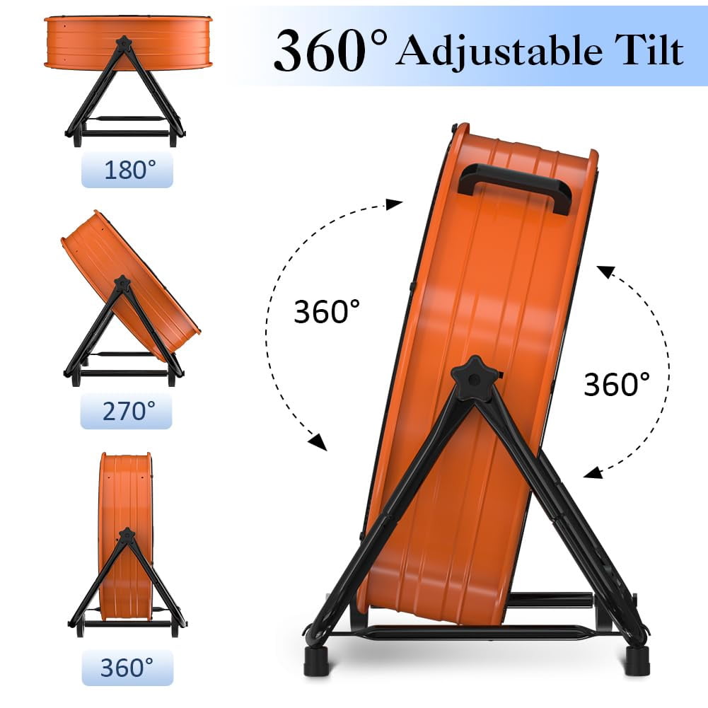 Nordic Hygge 24 in. High-Velocity 3-Speed Industrial Drum Fan with Wheels and Adjustable Tilt in Orange
