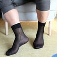 thumbnail image 1 of Lefu Mens Thin Sheer Silk Evening Transparent Dress Business Thin Breathable Socks, 1 of 9