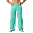 thumbnail image 3 of Kureaily Summer Lightweight Casual Pants With Multiple Pockets Solid Color Comfortable Breathable Loose Fit Straight Leg Trousers For Outdoor Travel Hiking Everyday Wear Cargo Pants,XX-Large/(Green), 3 of 5